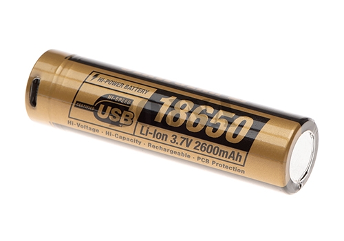 Baterija CLAWGEAR 18650 3.7V 2600mAh Micro-USB punjiva